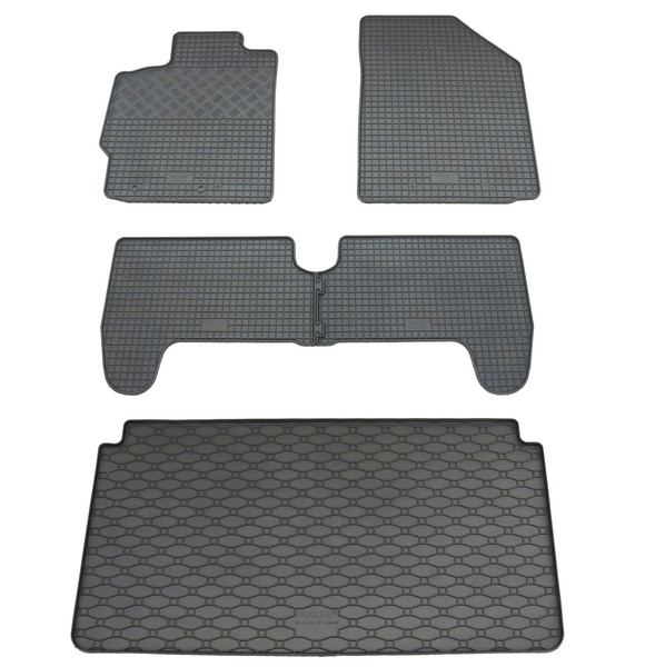 Gummi FußMatten Kofferraumwanne FüR Toyota Yaris 2 XP9 2005-2011 Set Gummimatten-image