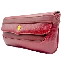 Vintage Cartier Bordeaux Leather Clutch Bag Must Line Gold Authentic