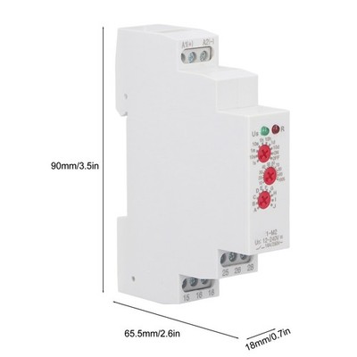 Time Relay Multifunctional Normally Open DIN Rail Delay Timer Switch AC DC SET