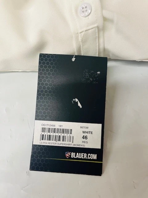 Supercamisa para mujer Blauer manga larga poliéster en blanco, talla 46- NUEVA CON ETIQUETA Foto 3 de 3