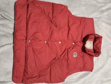 Red  napapijri puffer Gilet with hood and pockets. Size L