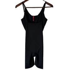 Spanx Sz M Body Shaper Slimming Open Bust Mid Thigh Bodysuit Black Shapewear New