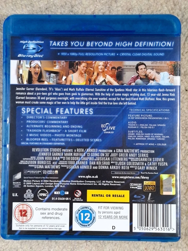 13 Going On 30 Blu-ray (2009) Jennifer Garner - Image 2 of 3