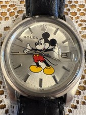 Rolex Datejust Silver Men's Mickey Dial Watch 1601