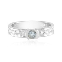 Cavill Ring Damen 925 Silber Rhodiniert Aquamarin 0,189Ct Blau Rund