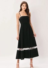 Retail Price $85 New with Tags - Women's Dress, Black Lace Edge Trim, Size M