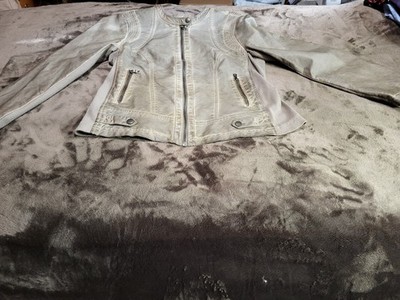 Sebby Collection Women's Size L Faux Leather Jacket Brown Whiskey Colored