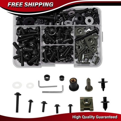 190PCS Motorcycle Fairing Bolt Kit Black For Kawasak Suzuki Honda Yamaha BMW