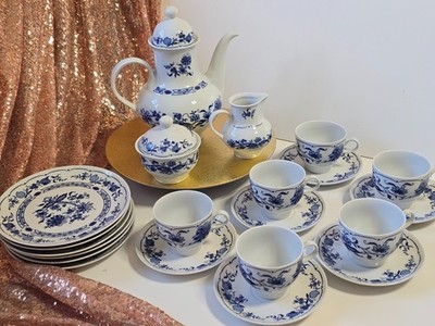 Ilmenau Graf von Henneberg Kaffeeservice Zwiebelmuster Echt Cobalt   Einzelteile