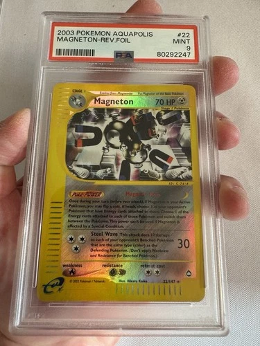 2003 Pokemon - Magneton Reverse Holo Rare E Reader Aquapolis 22/147 PSA 9 Mint!