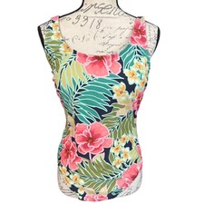 Hurley Tropical Floral One Piece Swimsuit Size Large NWOT
