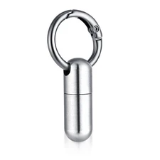 Small Pill Case Keychain Tiny Portable Carabiner Clip Pill Holder Bottle Micro
