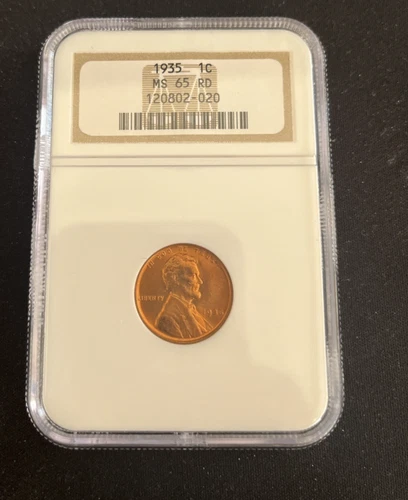 1935 1C Lincoln Cent MS 65 Red