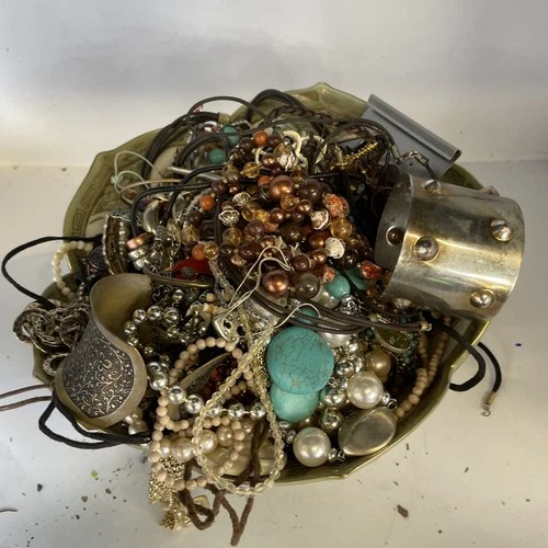 Huge Lot of Vintage to Modern Costume JEWELRY Lot  Mixed Tangled , Crafted 5 Lb