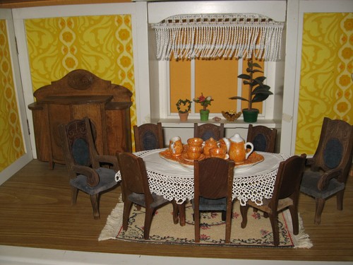 Carl Brandt 1926 Antike Esszimmer-Möbel für Puppenhaus-Puppenstube