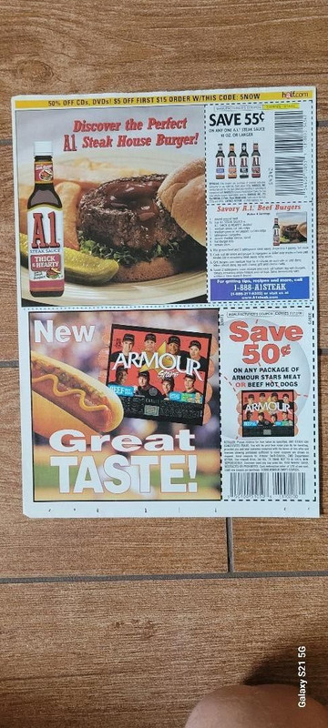 2000 Armour Stars Hot Dogs-full color news pg/coupon-BONDS- MADDUX-CLEMENS + 5!!