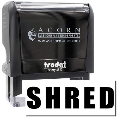 Large Self-Inking Bold Shred Stamp, Business, Office Stamp, 7/8'' Tall x 2-1/4''