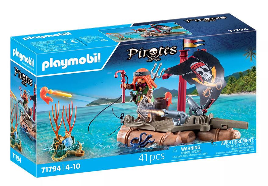 Playmobil Pirates Set 71794 Pirate Raft with Cannons and Pirate
