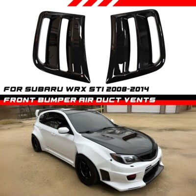 Gloss Black Front Bumper Side Air Duct Vent For Subaru STI WRX GRB Wagon 2008-14