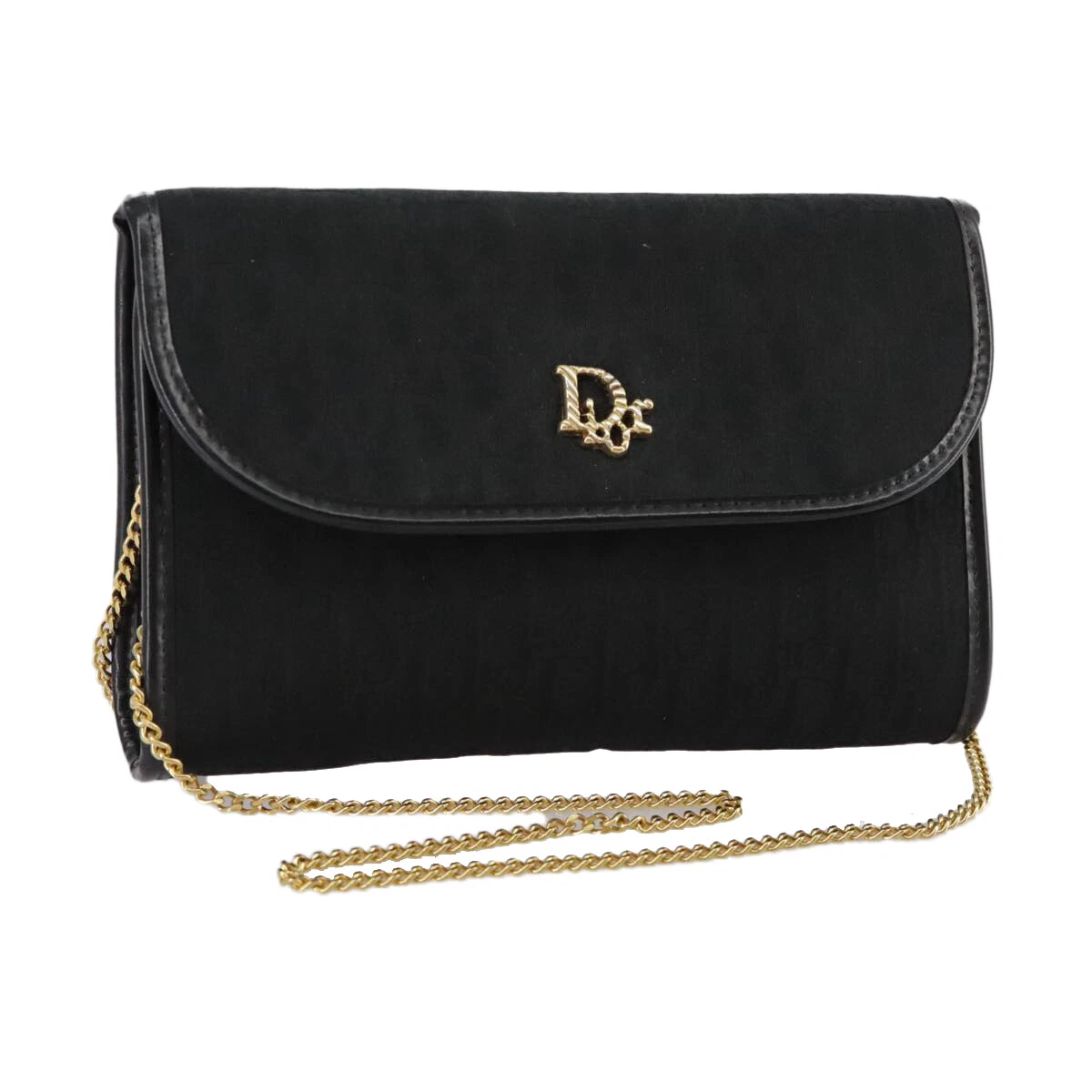 Sac bandoulière Christian Dior trotteur toile chaîne noir authentique 106883