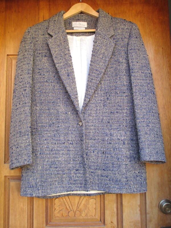 Emil Rutenberg Hand Woven Blue Silk Boucle Jacket size M