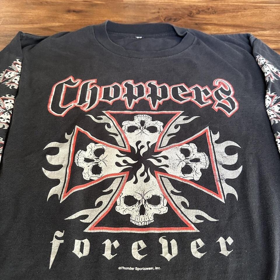Vintage 90s West Coast Choppers Skulls Long Sleeve Size Vintage 90s West Coast Choppers Skulls Long Sleeve Size