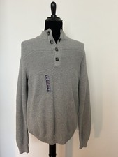 NWT IZOD Men  s Sportswear Classic-Fit Mock Neck Sweater Gray Size Large