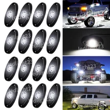 16 Pods Underbody Wheel Lamp White LED Rock Lights Fit Ford Toyota tacoma Truck