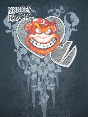 MONKEY ROCK Graphic Tee Sturgis Biker Rock Concert Ladies M Black NWOT