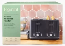 Figmint 4-Slice Wide Slot Toaster with Auto Shut-Off & High Lift Lever New