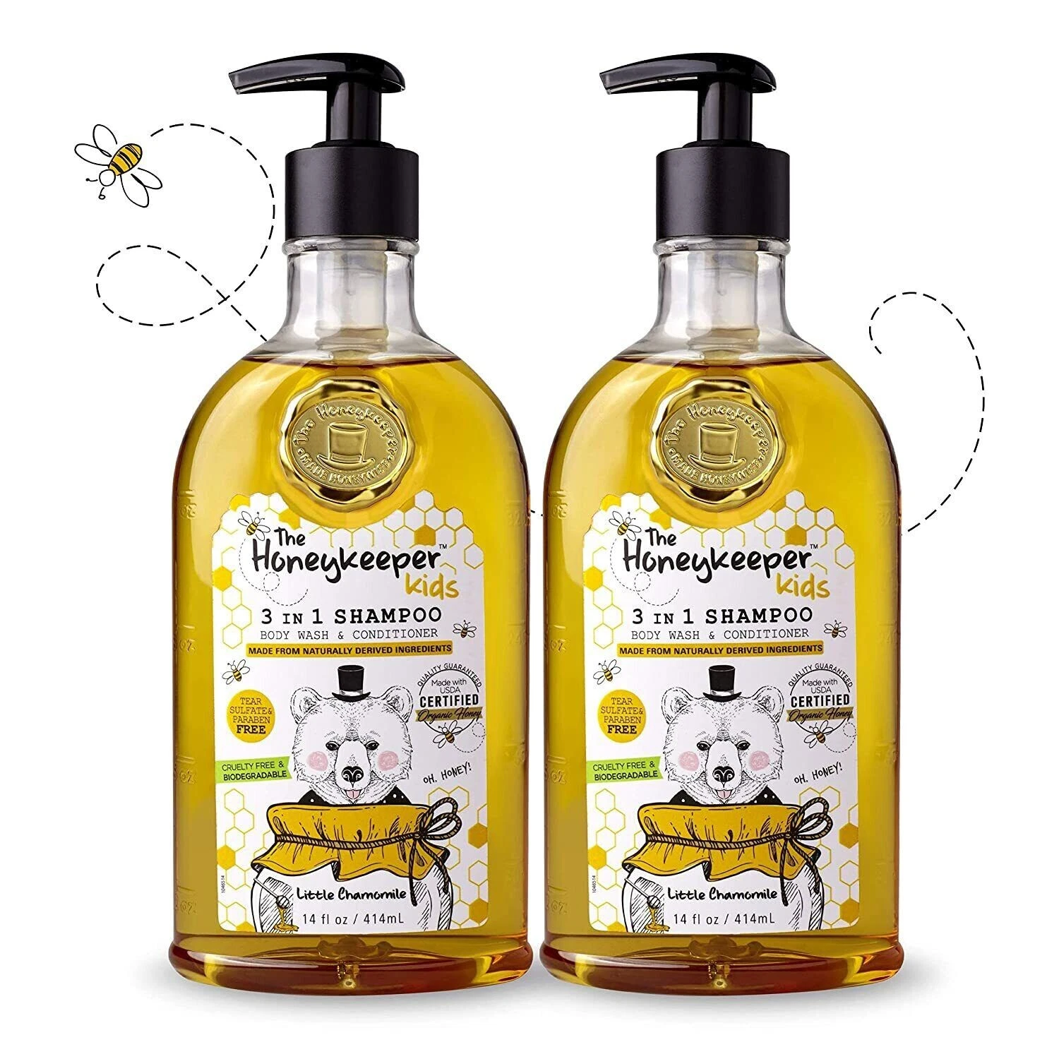 2 PC The Honeykeeper Kids Little Chamomile 3in1 Shampoo, Body Wash & Conditioner
Opens in a new wind