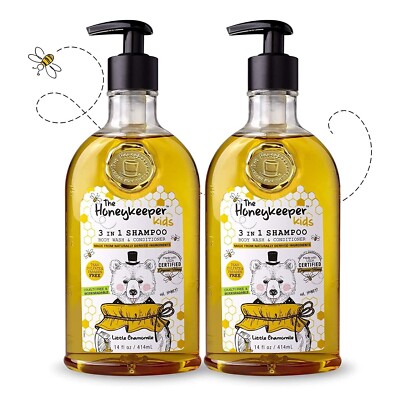 2 PC The Honeykeeper Kids Little Chamomile 3in1 Shampoo, Body Wash & Conditioner