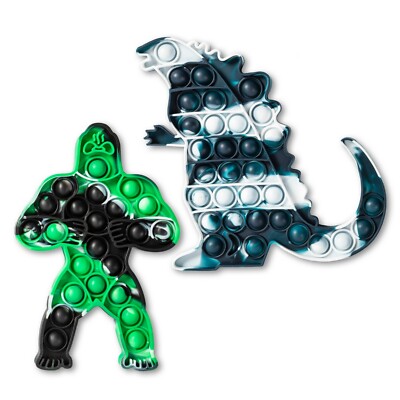 2 Piece King Kong Godzilla Push Pop Bubble Fidget Sensory Toy by baba toyz