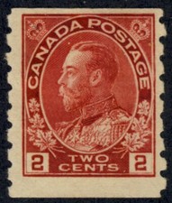 CANADA 1912 sc #127 - MINT HR Perf 10 Vert coil - scv $42.50  *Bay Stamps*