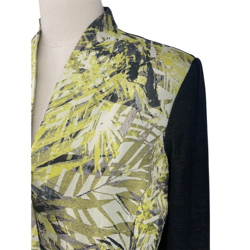 Ming Wang Women's Black Palm Leaves Cardigan Jacket Multicolor L Single Closure - Picture 5 of 10