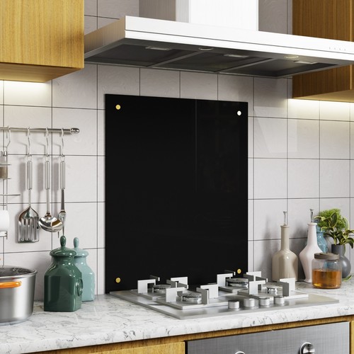 BELOFAY Black Toughened Heat Resistant Kitchen Glass Splashback - Picture 3 of 6
