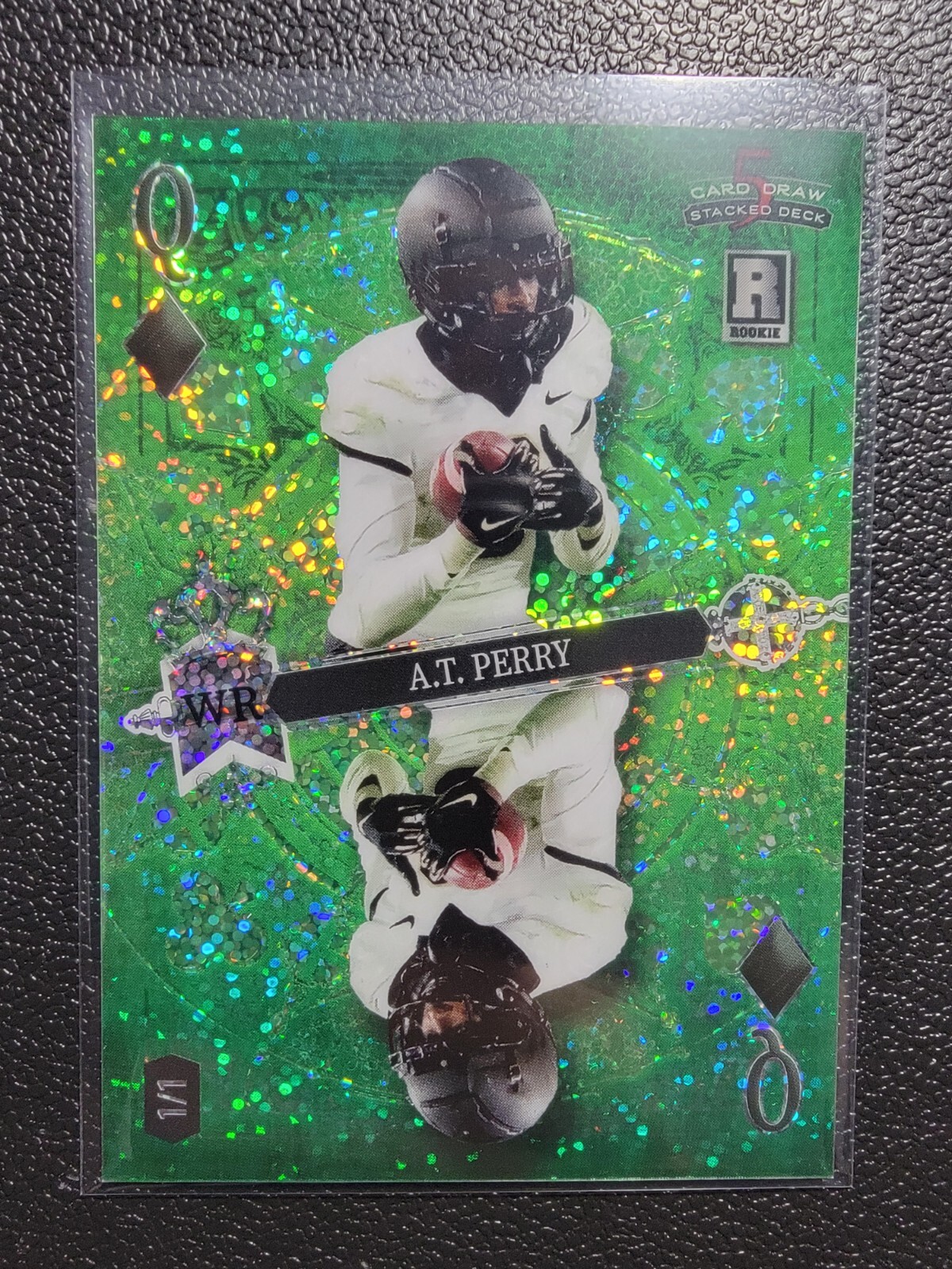 🔥A.T. Perry 2023 Wild Card 1/1 GREEN SPARKELS MIRROR QUEEN OF DIAMONDS RC🔥