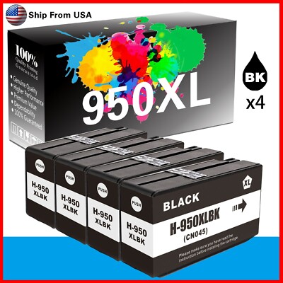 4PK 950XL 950 XL Ink Cartridge for HP OfficeJet Pro 276DW 8610 Printer
