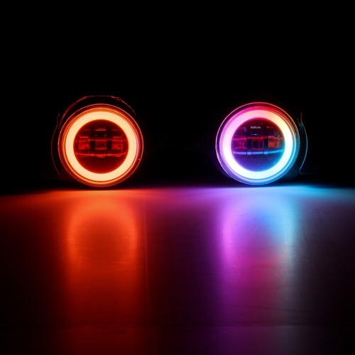 For Jeep Wrangler JL 18-21 Auxbeam 4" RGB LED Fog lights & Mount Bracket Kit - Picture 10 of 12