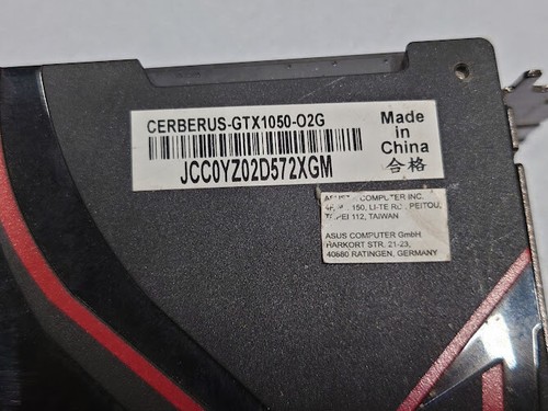 ASUS Cerberus GTX1050-2G Graphics Card - Used, Scratched, No Accessories - Picture 5 of 7