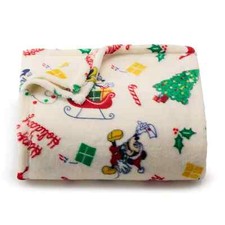 NEW DISNEY MICKEY MOUSE HAPPY HOLIDAYS THE BIG ONE SOFT THROW BLANKET CHRISTMAS