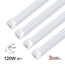 120W 8FT LED Tube Light Bulbs Integrate 8' 4 Row V Shaped LED Shop Light Fixture