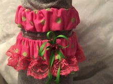 Neon Pink  Lime Wedding Garter Set With Pink Lace Trim Handmade