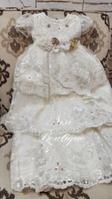 Free Shipping  Beautiful Ivory Christening Gown, Baptism Dress Hermoso Vestido