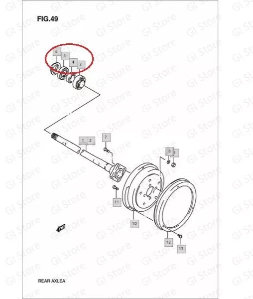 Kit de cojinete de rueda de eje trasero Suzuki Samurai Sierra Drover SJ410 SJ413 Gypsy Foto 2 de 4
