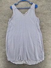 GAP Dress Womens Medium Sleeveless V Neck White Blue