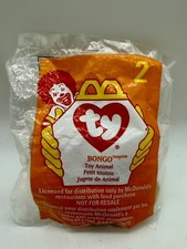 Ty Mini Beanie Baby BONGO The Monkey No. 2 McDonalds 1998 Factory Sealed