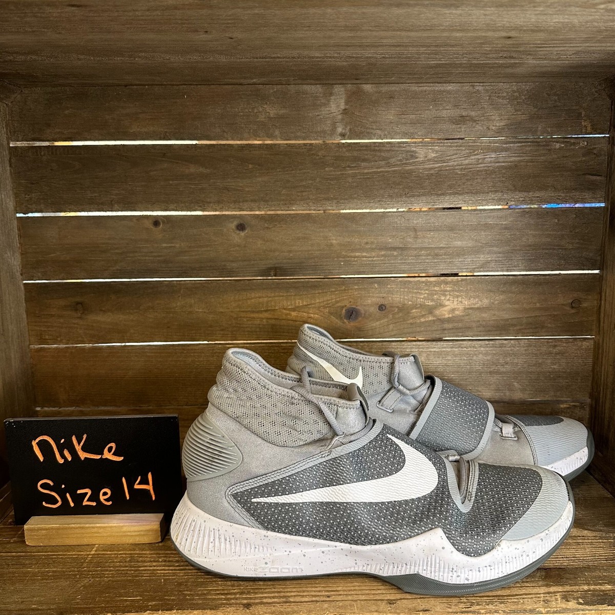 Mens Nike Zoom Hyperrev Wolf Gray Athletic Mid Basketball Sneakers
