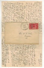 1914 CAWKER CITY KANSAS WITH LETTER WITH Q2 2c PARCEL POST AS POSTAGE