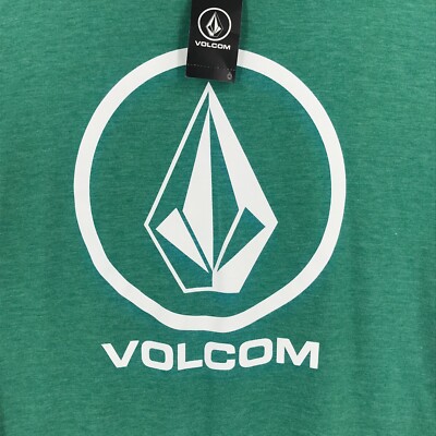 T-shirt Homme Volcom Vert Taille L – Manches Courtes Logo (Neuf, Petite Tache)